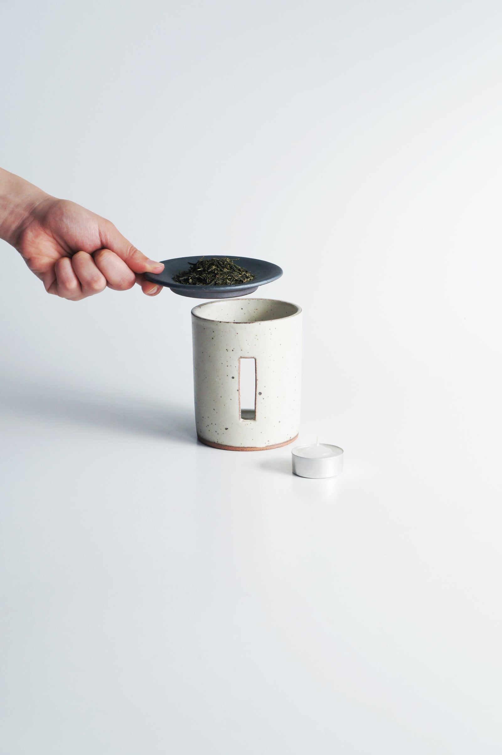 Tea Incense Burner Cream